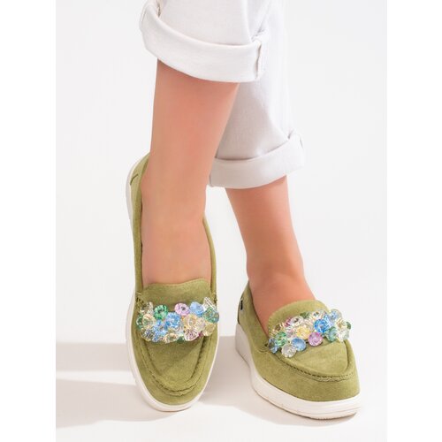 SHELOVET Women's moccasins on the platform green Cijene