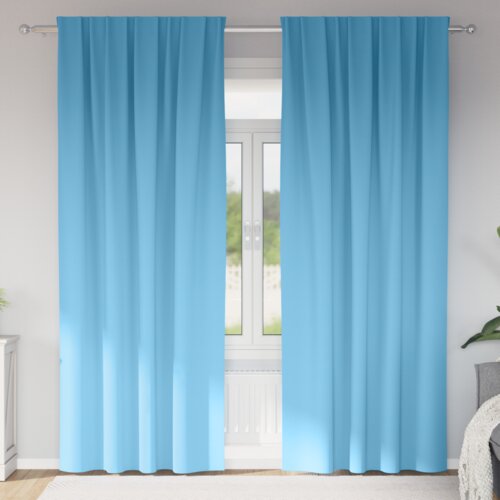  Zavjese 2 pcs Svijetlo plava 225 x 140 cm Poliester Slike