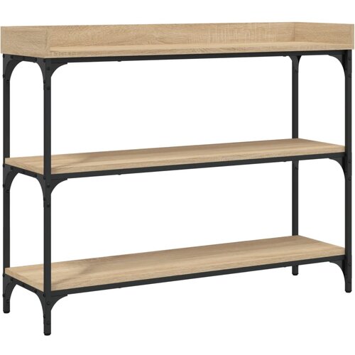 Maison Chic konzolna miza - miza ob steni s policami sonoma hrast 100x30x80 cm, (21786336) Slike