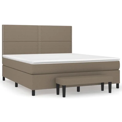 vidaXL Box spring postelja z vzmetnico taupe 160x200 cm blago, (20893424)