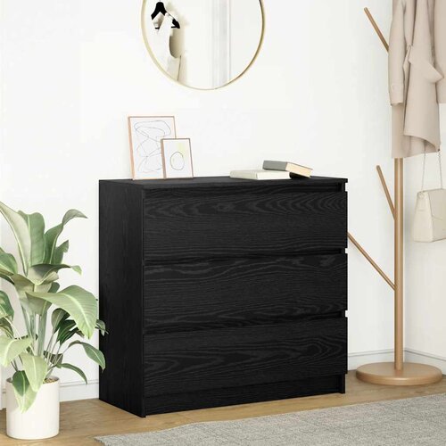  Komoda crni hrast 80x35x76 cm konstruirano drvo Cijene