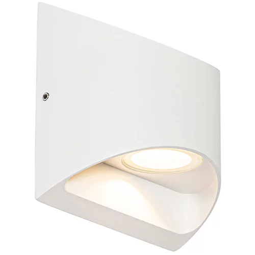 QAZQA Moderna zunanja stenska svetilka bela z LED 2 lučkama IP54 - Mal