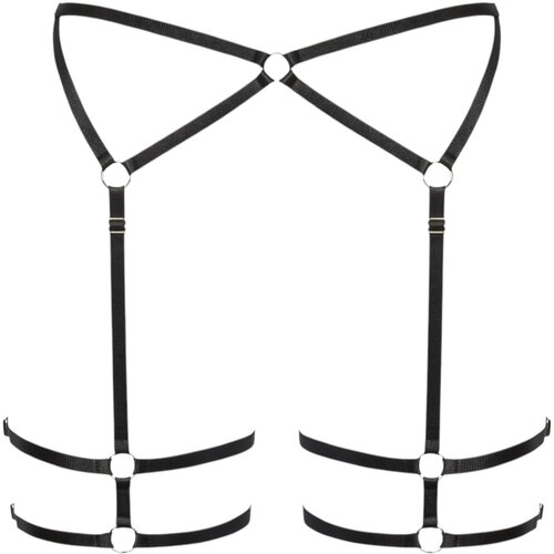 Cottelli Silky Soft Straps Suspender Belt 2340577 Black L/XL Slike