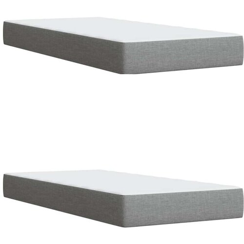 VidaXL Krevet s oprugama i madracem svjetlosivi 200 x 200cm od tkanine Slike