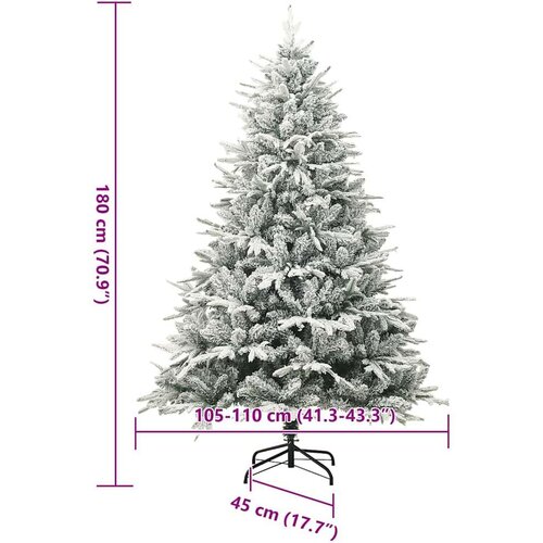 VidaXL Umjetno predsvijetljeno božićno drvce Zelena 180 cm PVC i PE Slike