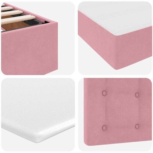  Krevet S LED lampica s uzglavljem Ružičasta 200 x 200 cm Bar&amp;scaron;un Slike