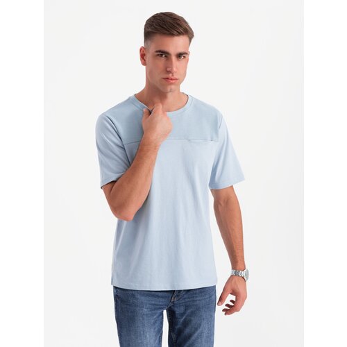 Ombre Men&amp;#039;s cotton T-shirt with delicate embroidery - cream Slike