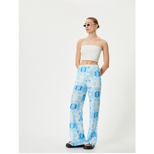 Koton Wide Leg Trousers Batik Patterned Normal Waist Slike