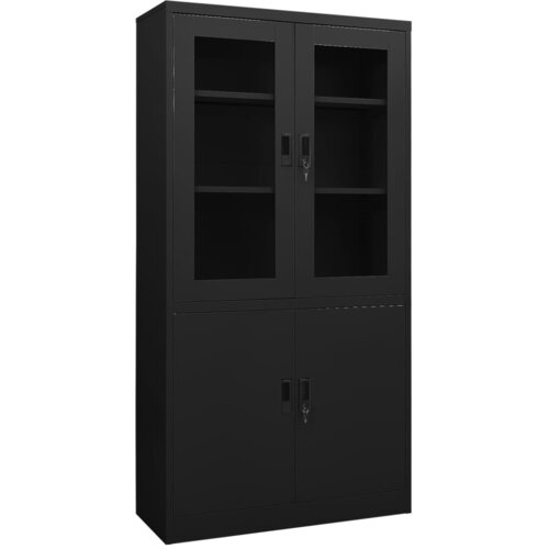 The Living Store Pisarni&amp;scaron;ka omara črna 90x40x180 cm jeklo - Pisarni&amp;scaron;ka Omara, (21429310) Slike