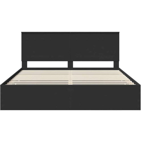 Okvir za krevet Crna 200 x 200 cm Inženjersko Drvo - Crna 200 x 200 cm Slike