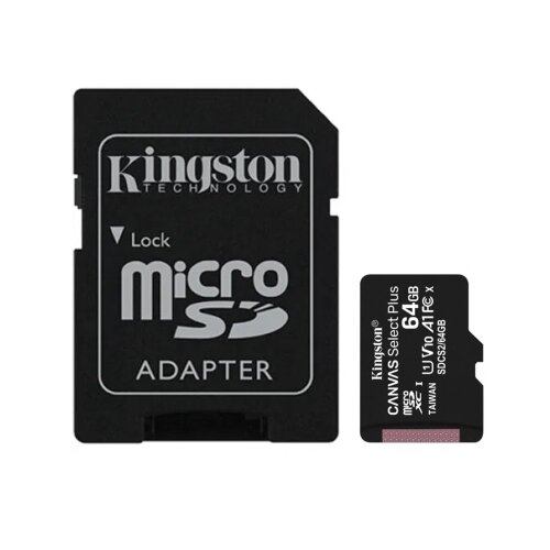 Kingston 64GB microSDXC Class10 100Mb/s SDCS3 +adapter Canvas Select Plus Cene