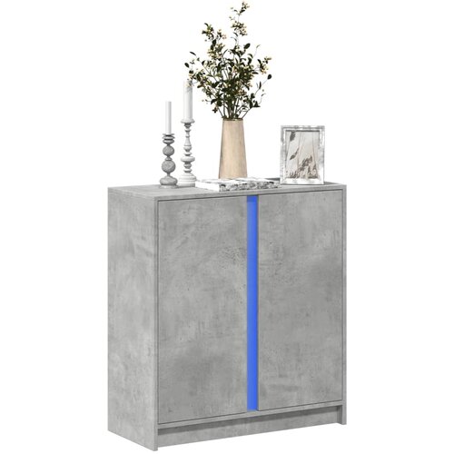 vidaXL Komoda s LED svjetlima siva boja betona 77x34x85 cm drvena Cijene