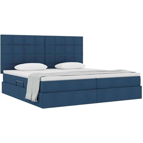  Krevet s od storage s madracem Plava 200 x 200 cm Lažna koža Slike