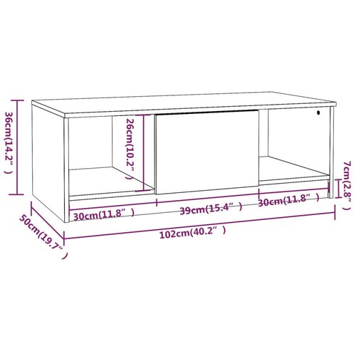  Stolić za kavu boja hrasta 102x50x36 cm konstruirano drvo Slike