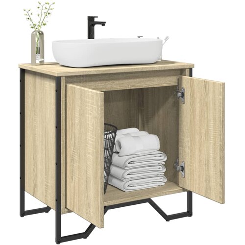 VidaXL Omarica za umivalnik sonoma hrast 60x35x60 cm inženirski les Slike