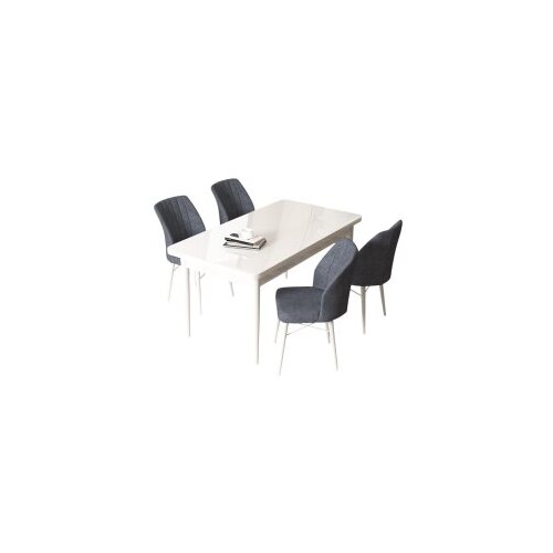 Hanah home set trpezarijski sto i 4 stolice arp white fume Cene