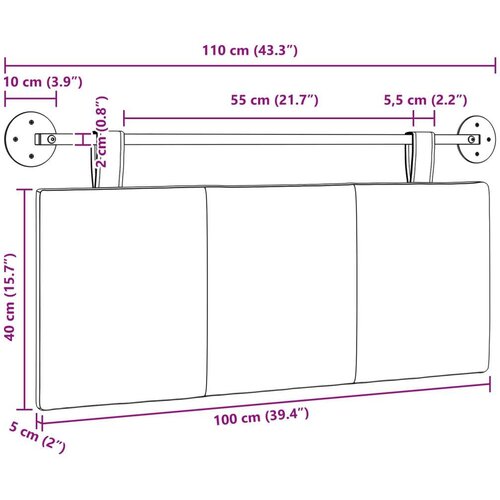  Držeće uzglavlje Zidne Prugasti Krema 110 x 55 x 5 cm tkanina - Krema 100 cm bez LED Slike