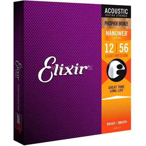 Elixir Žice za akustičnu gitaru 16077 Light-Medium, .012-.056 Slike