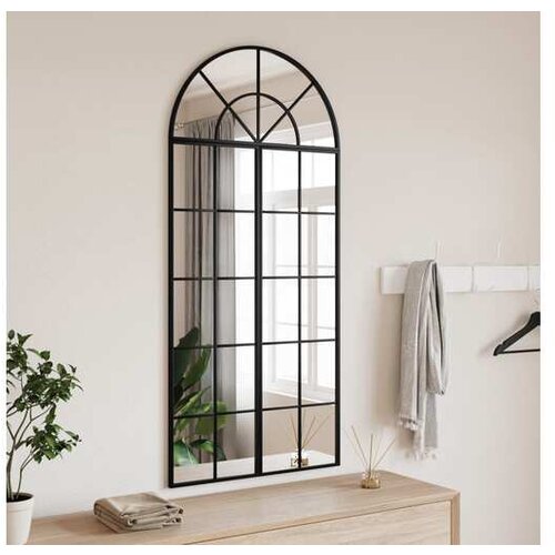 VidaXL Zidno ogledalo crno 60x130 cm lučno željezno Slike