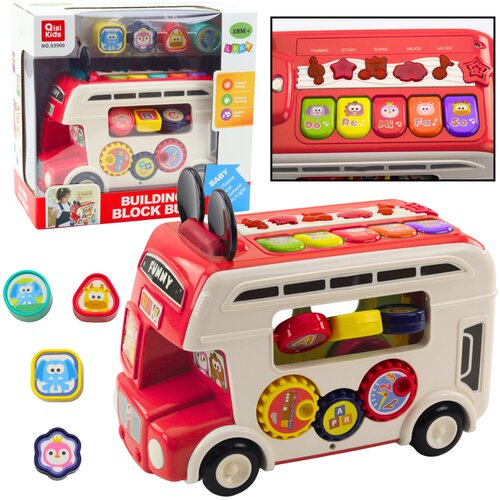  Interactive Educational Bus Sorter Lights Sounds Red Cijene