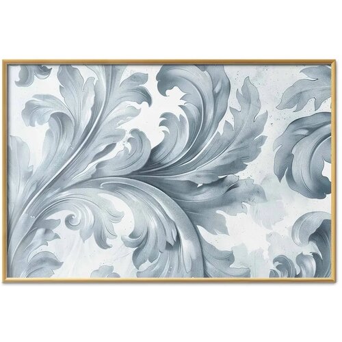  Plakat - Stone Ornament in Baroque Style 90x60 Zlatni okvir Cene