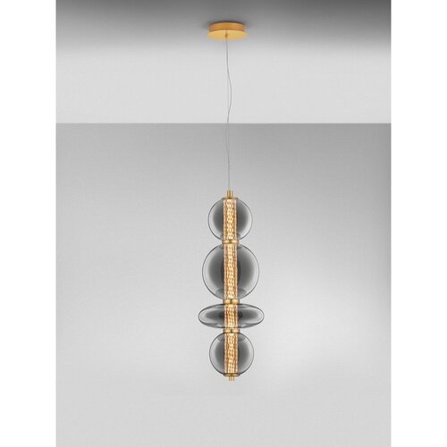 Nova Luce Siva metalna LED viseća svjetiljka sa staklenim sjenilom &amp;oslash; 25,5 cm Navi &amp;ndash; Slike