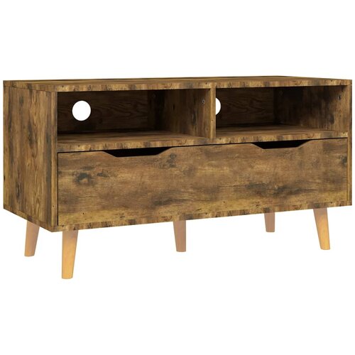 Maison Chic TV omarica - TV stojalo - Televizijska omarica dimljeni hrast 90x40x48,5 cm inženirski les, (21700238) Slike