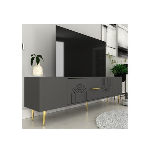Hanah home TV komoda Dekol2, 150x48,2x29,6 cm, antracit-zlatna boja Cene