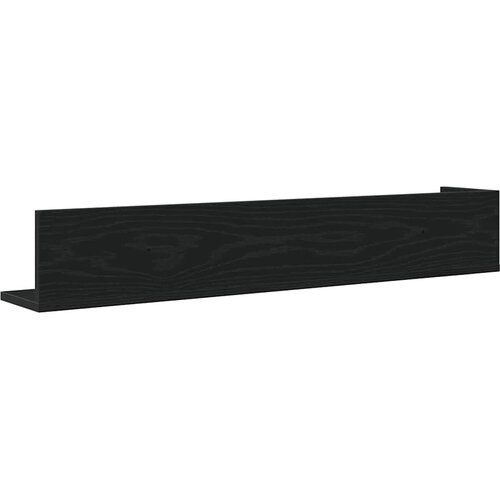  Zidne police 2 kom crne 100x16,5x16,5 cm konstruirano drvo Slike