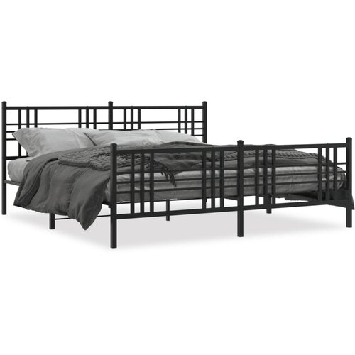 vidaXL Metalni okvir kreveta uzglavlje i podnožje crni 183x213 cm Cene