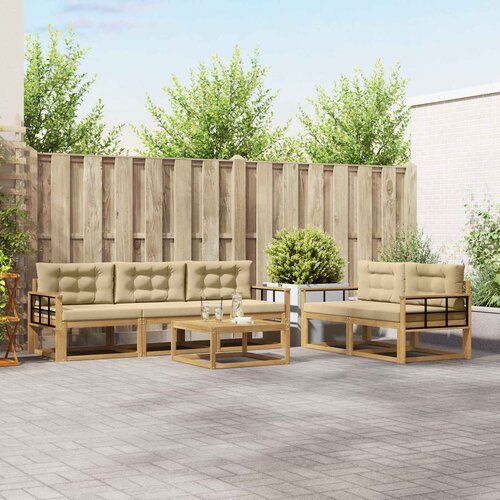  Set vanjskih sofa 6 kom. Bijela i bež Cijene