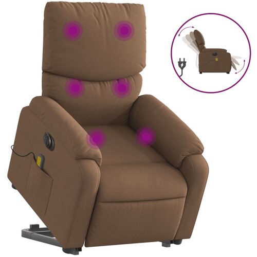 Maison Chic Električni masažni naslanjač - Relax naslanjač s funkcijo vstajanja rjav, (22061442) Cene