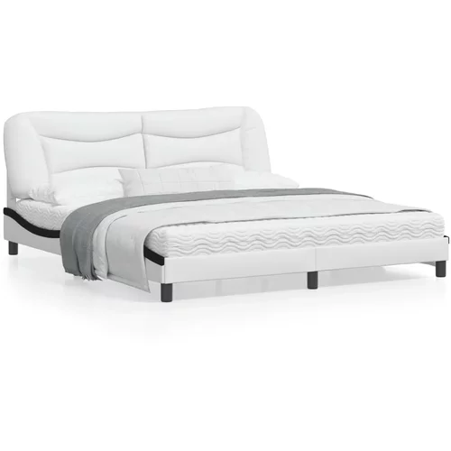 vidaXL Okvir za krevet s uzglavljem bijelo-crni 180x200cm umjetna koža