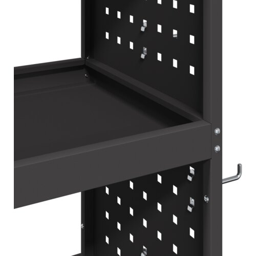  Količar za alate s policom s kotačem s pohranom Crna 75 x 35 x 73 cm Metal Slike