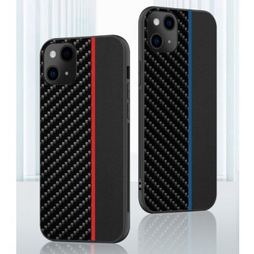 Nillkin silikonski ovitek za iphone 13 6.1 - carbon črn z modro črto Slike