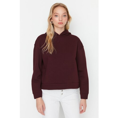 Trendyol Claret Red Basic Knitted Sweatshirt Cene