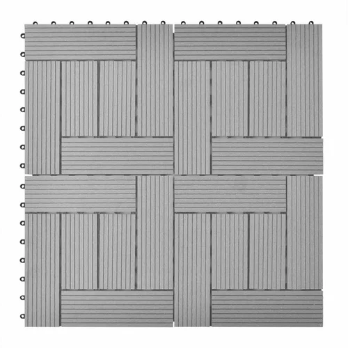  11 kosov 30 x 30 cm sivih zunanjih ploščic WPC 1 m², (21143977)