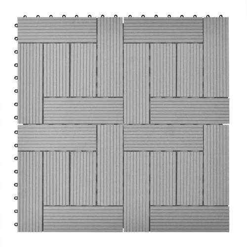  WPC Pločice za brodski pod s okomitim uzorkom 30 x 30 cm 11 kom sive