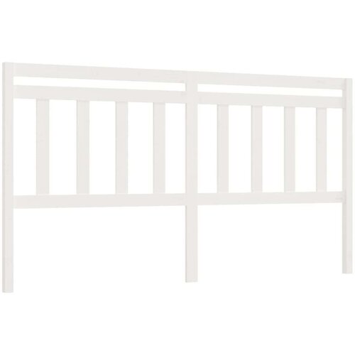  Uzglavlje za krevet bijelo 186 x 4 x 100 cm od masivne borovine Slike