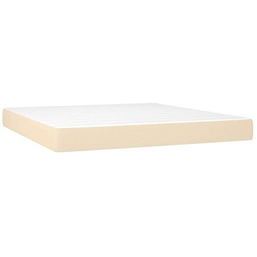  Krevet s oprugama i madracem krem 180x200 cm od tkanine Slike