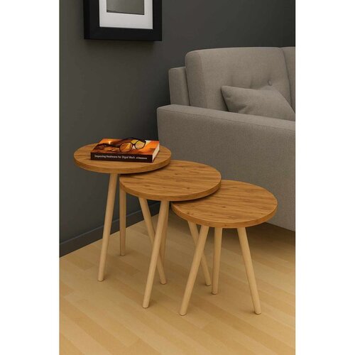 Hanah home set od 3 pomoćna stola Peka-152, bor Slike