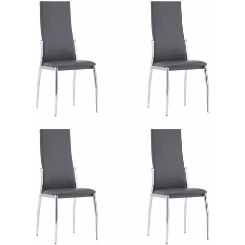  Blagovaonske stolice od umjetne kože 4 kom sive
