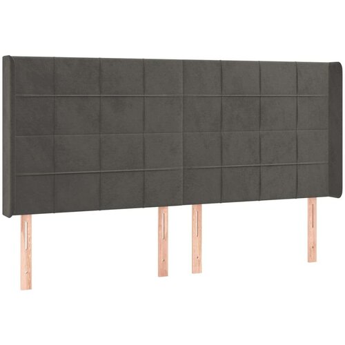  Uzglavlje tamnosivo 203 x 16 x 118/128 cm bar&amp;scaron;unasto Slike