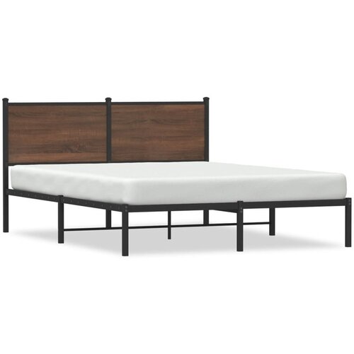vidaXL Metalni okvir kreveta s uzglavljem smeđa boja hrasta 140x190 cm Cijene