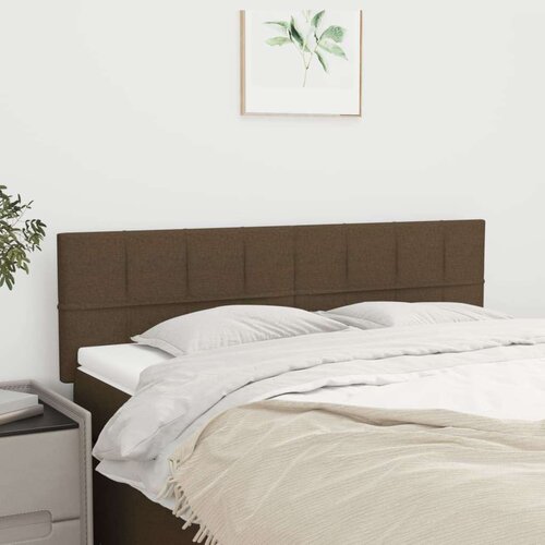  Posteljno vzglavje 2 kosa temno rjavo 72x5x78/88 cm blago, (20735880) Slike