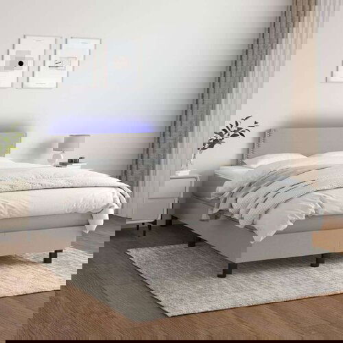  Box spring s madracem LED svjetlosivi 120x200 cm tkanina Cijene