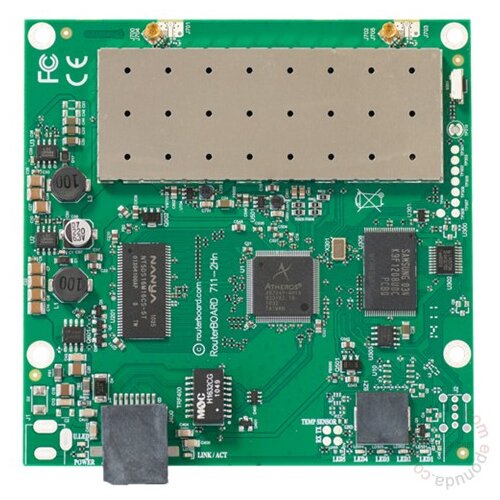MikroTik RouterBoard RB711-5HnD - Dual Chain 5GHz 802_11a/n 200mW (2xMMCX) Atheros AR7241 CPU 400MHz 1 x LAN (PoE) 32MB RAM sa RouterOS L3 ruter Slike
