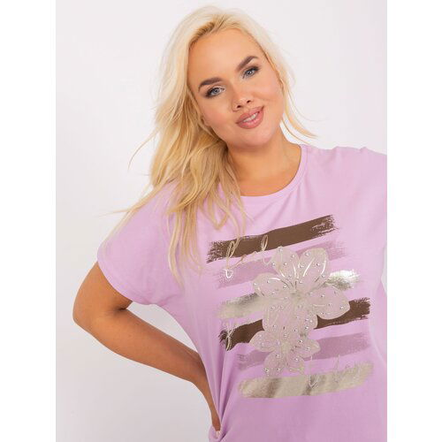 Fashion Hunters Light purple asymmetrical plus size blouse Slike