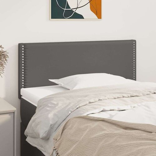  Posteljno vzglavje sivo 90x5x78/88 cm umetno usnje, (20739001) Slike