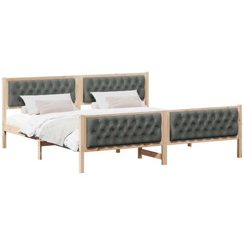  Okvir za krevet Tamno siva 200 x 200 cm tkanina Slike